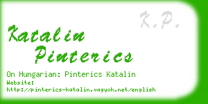 katalin pinterics business card